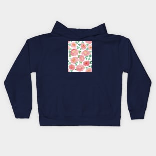 Loose Watercolor Peonies Kids Hoodie